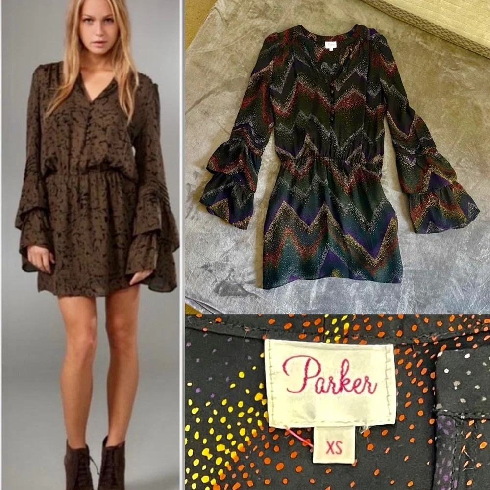 ✨ Y2K Silk Dress by Parker - Size Extra Small ✨